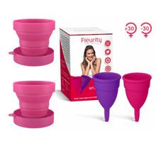 Carregar imagem no visualizador da galeria, Kit Coletor Menstrual Fleurity - (2 unid.)