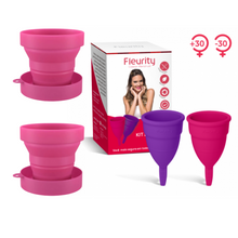 Carregar imagem no visualizador da galeria, Kit Coletor Menstrual Fleurity - (2 unid.)
