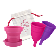 Carregar imagem no visualizador da galeria, Kit Coletores Menstrual Fleurity + Copo Esterelizador
